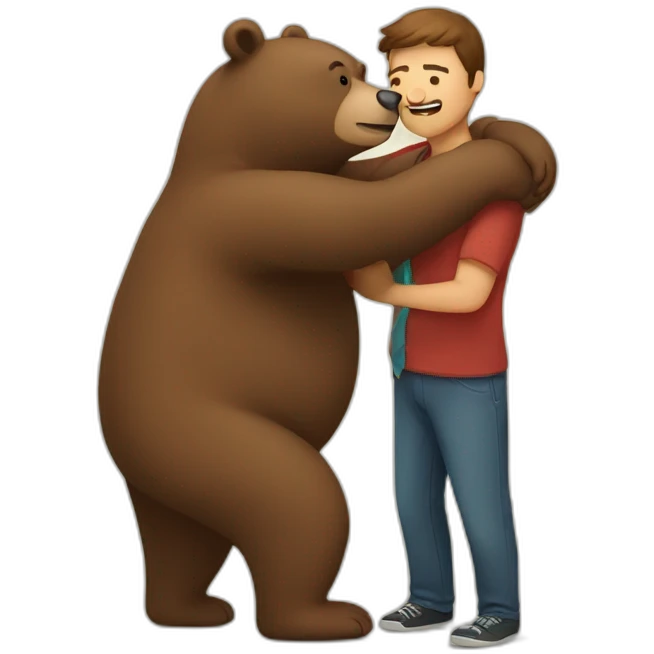 bear hugging man emoji