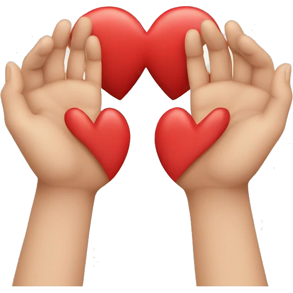 Heart hands with red heart in the middle emoji