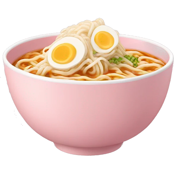 Ramen in a light pink bowl emoji