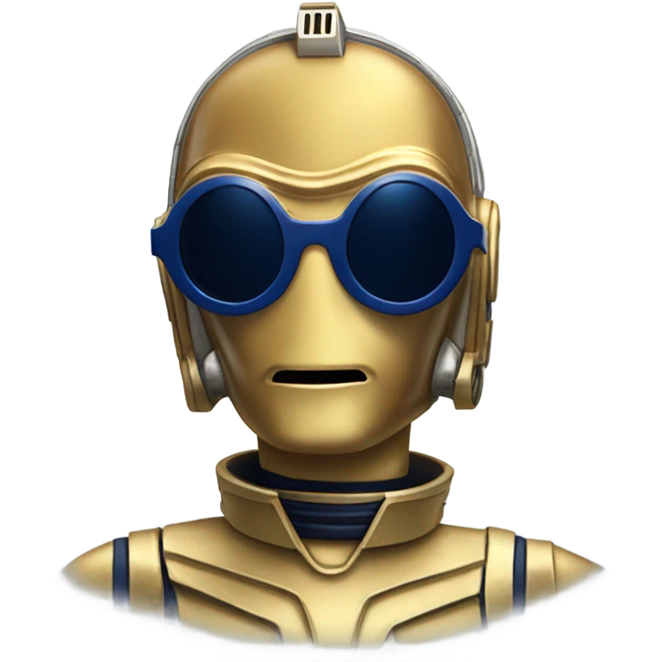 C-3PO wearing a pair of navy-blue heart shaped sunglasses  emoji
