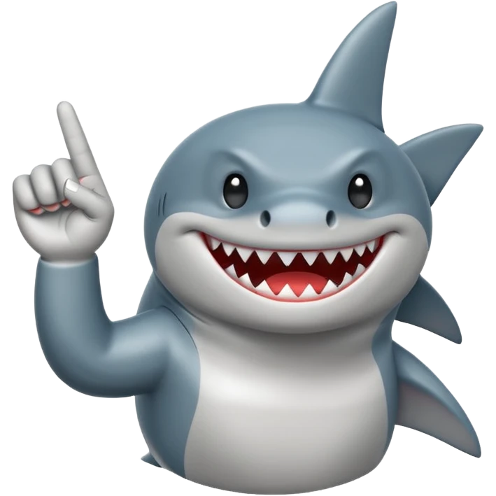 Shark giving the middle finger  emoji