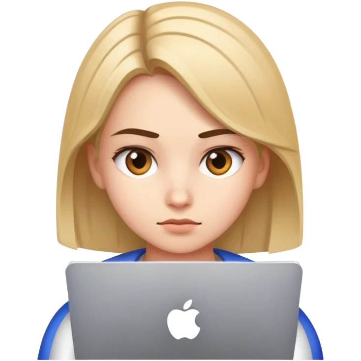 Girl with computer coding emoji