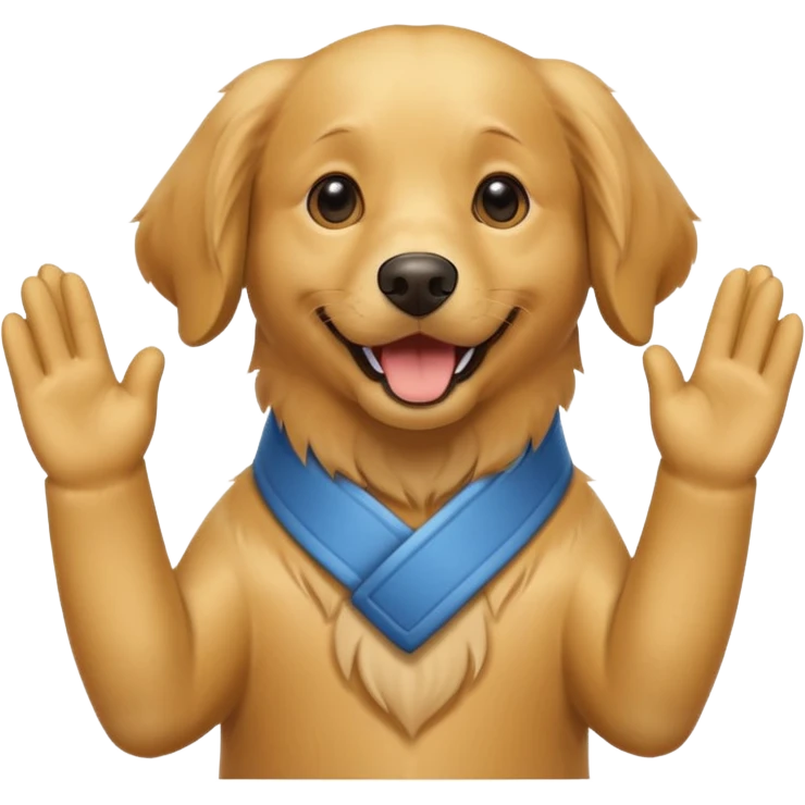 Dog waving emoji