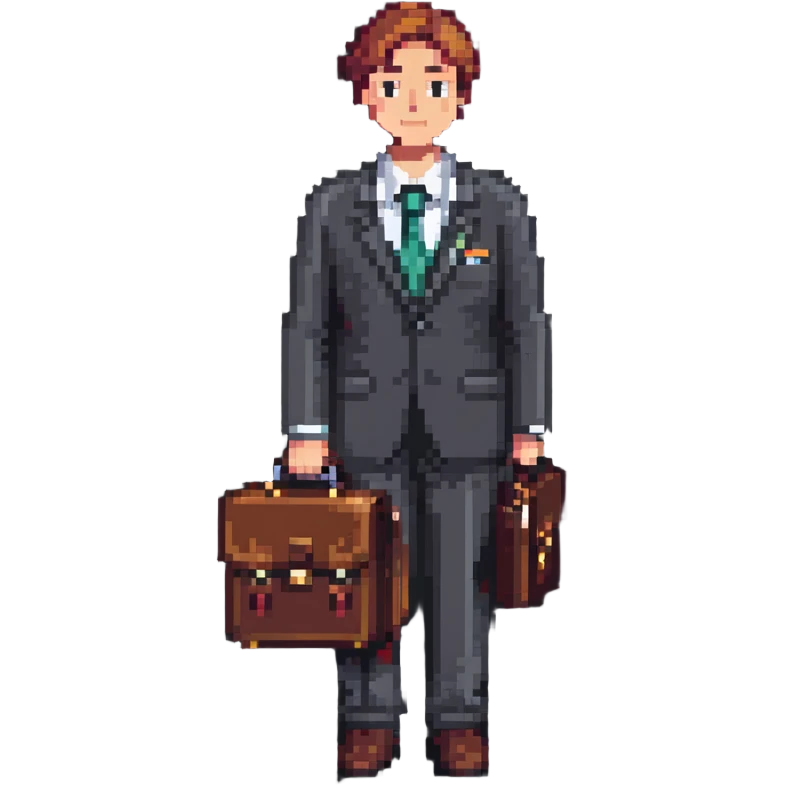 Corporate boss with briefcase and business suit emoji