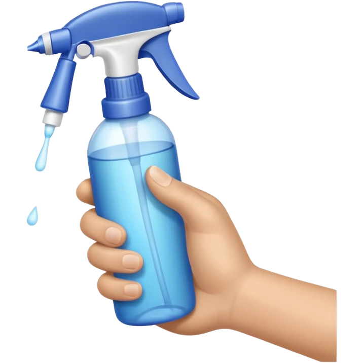 a hand using a spray bottle emoji