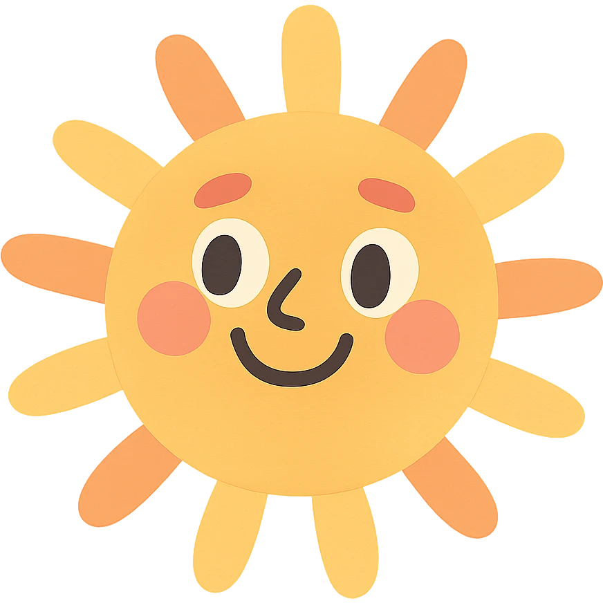 a smiling sun emoji