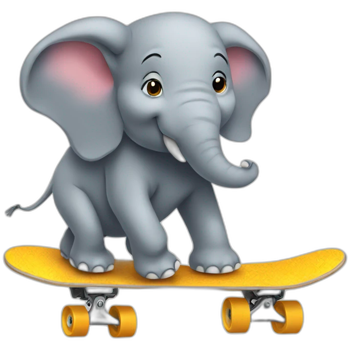 Elephant on a skateboard emoji