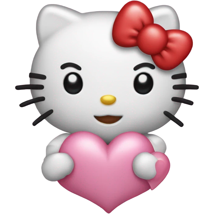 hello kitty with heart emoji