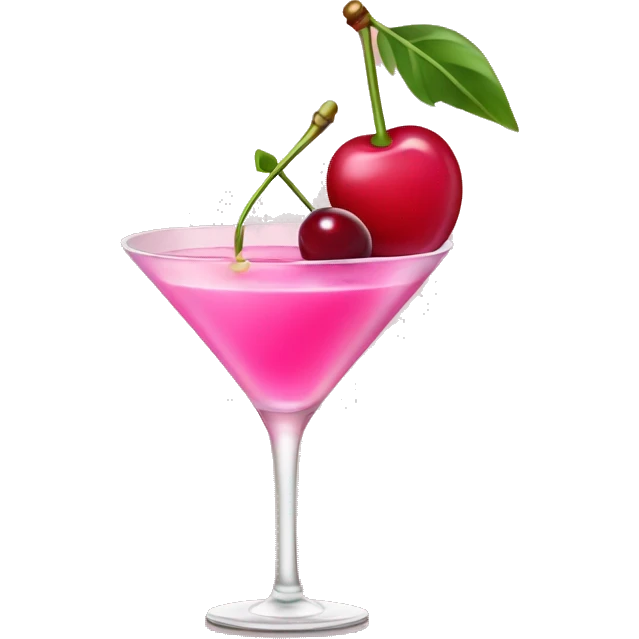 Pink martini with cherry  emoji