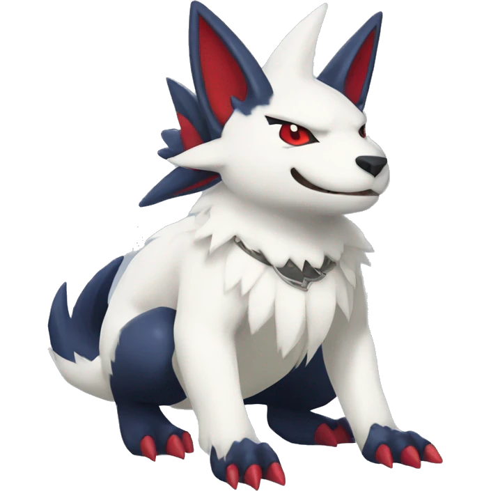 Cool Edgy Nargacuga-Absol-Zangoose-Sneasel-Quilava with a collar on, full body emoji