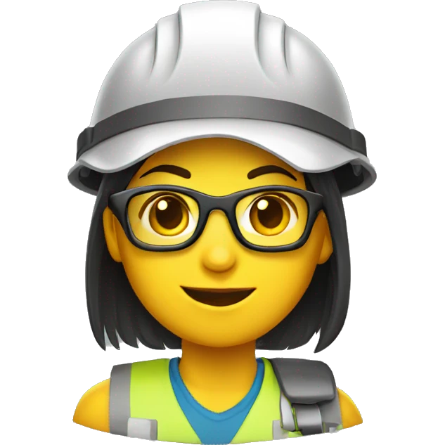 Funny Safety girl construction with glasses emoji