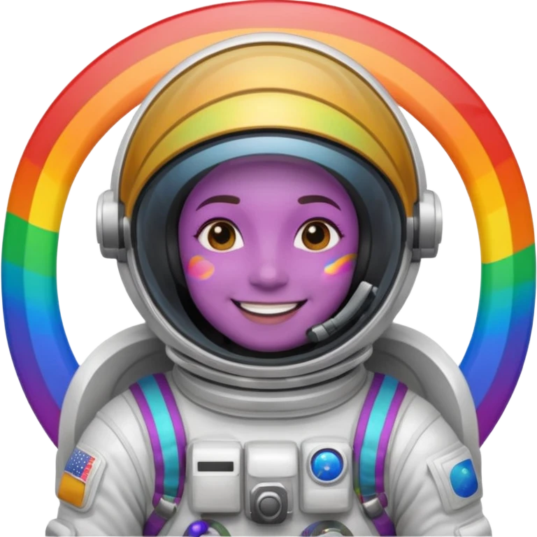 Astronaut on rainbow trail emoji