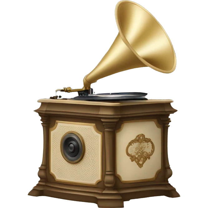 Pale beige rococo phonograph emoji