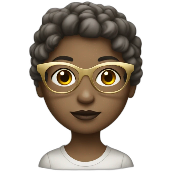 White-skinned girl with gold glasses emoji