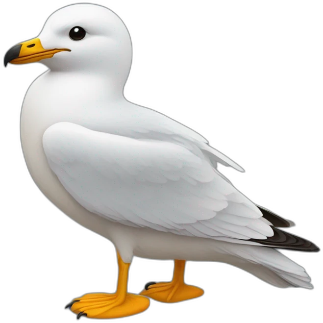 une mouette posé sur une épaule d'ours emoji