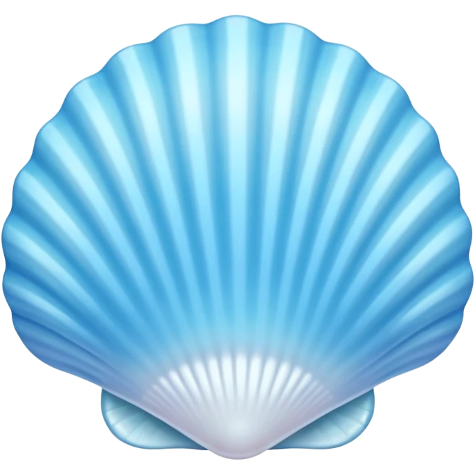 Light blue seashell emoji, pearl texture, soft gradient, smooth curves, glossy finish emoji