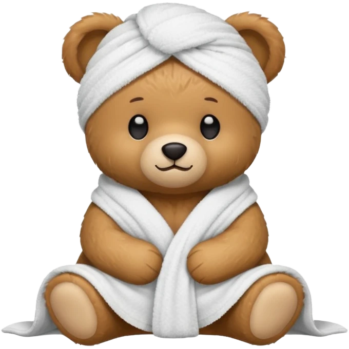 Teddy bear wrapped in a towel  emoji