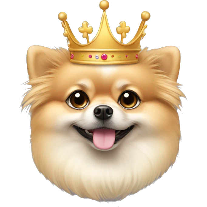 Crème Pomeranian with crown  emoji