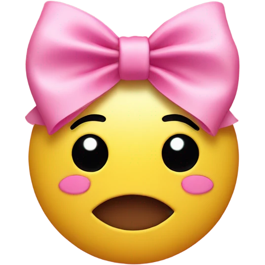 Smile face with a pink tiny bow  emoji