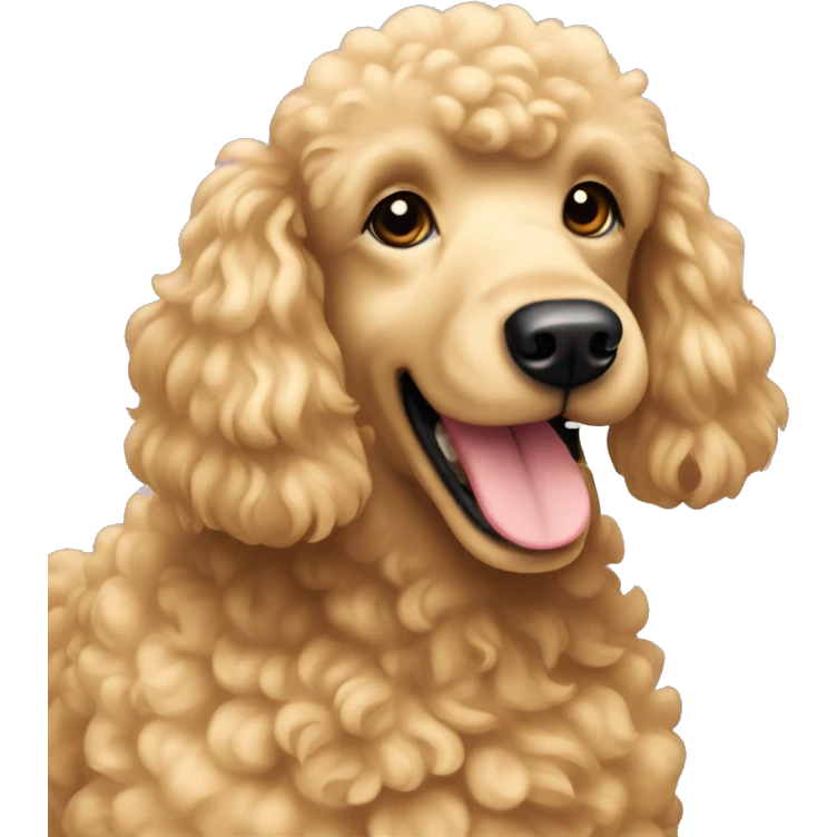Golden poodle with slide hai emoji