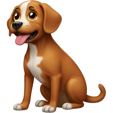 Dog pooping emoji