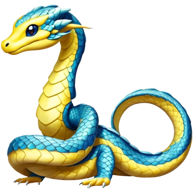 Colorful Seviper-Dragonair-hybrid, full body, emoji