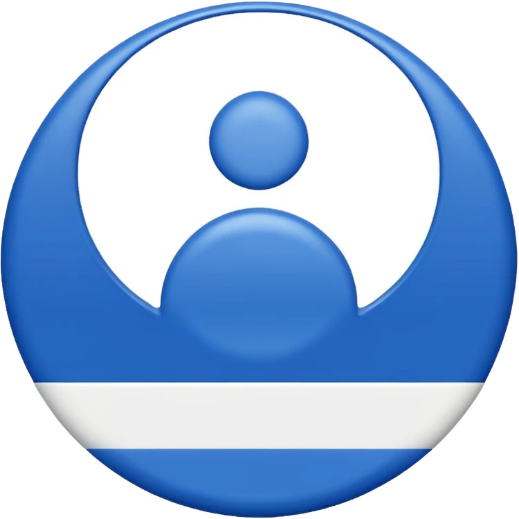 Abstracte staf van Olympia'18 met de hoofdkleuren blauw en wit emoji