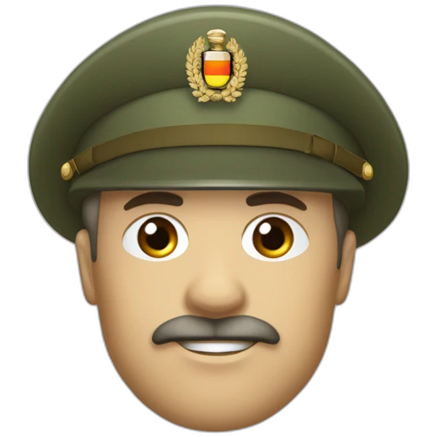 Militaire allemand portant une petite droite et coiffé avec les cheveux plaqué emoji