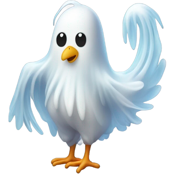 Ghost holding a chicken leg emoji