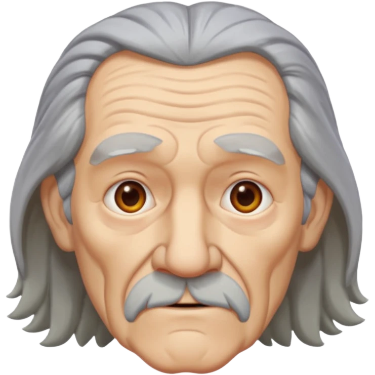 Ein Opa mit langen Haaren und einen Riesen Rücken Buckel  emoji