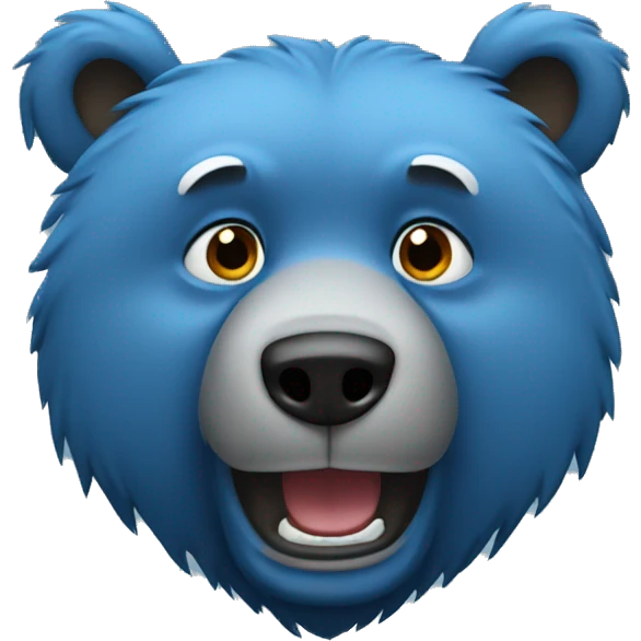 Blue grizzy bear emoji