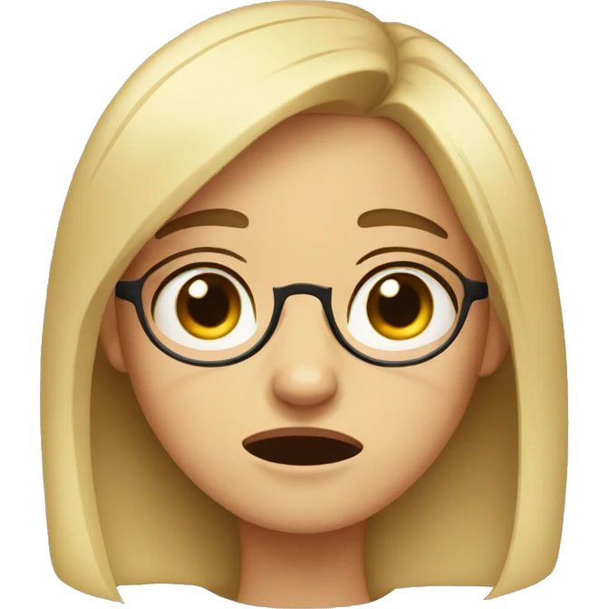 girl with glasses crying emoji
