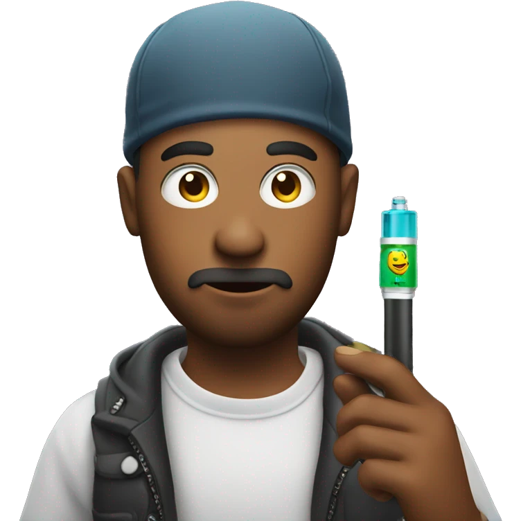 Person holding a vape emoji