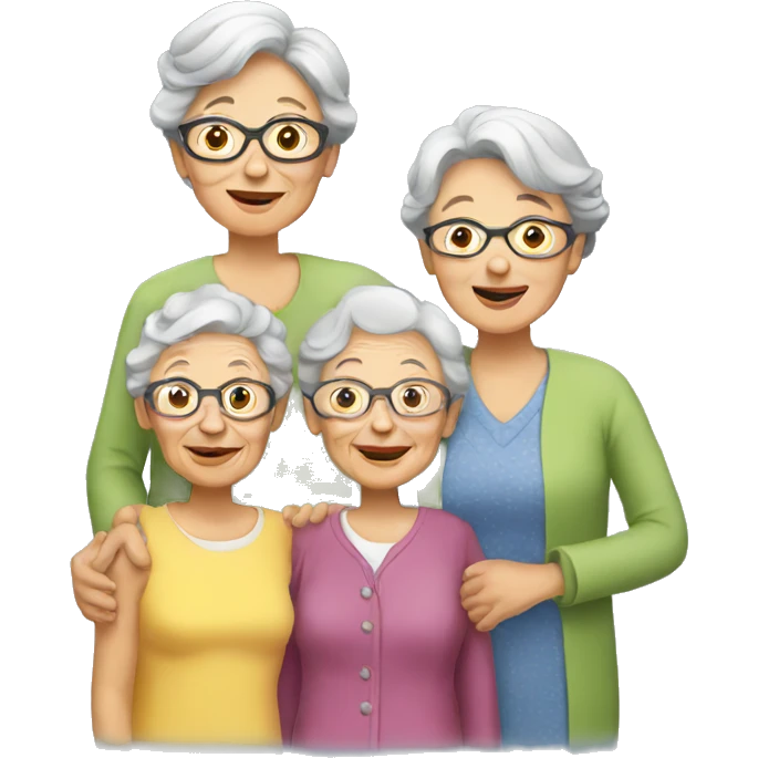Granny with family emoji