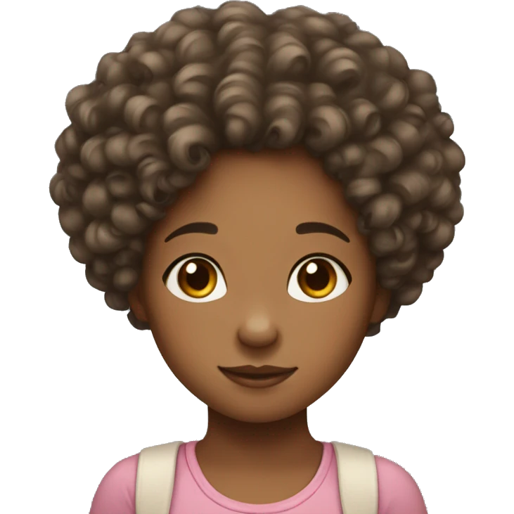 Biracial daughter with curly hair  emoji