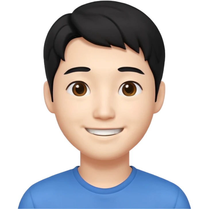 귀엽게 생긴 검정머리 피부하얀 한국 남자 3D 생성 emoji