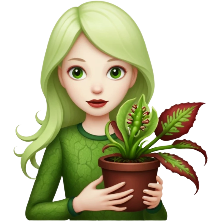 Mujer planta carnivora emoji