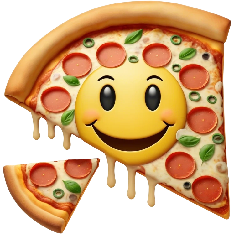 Smiley face with pizza eyes  emoji