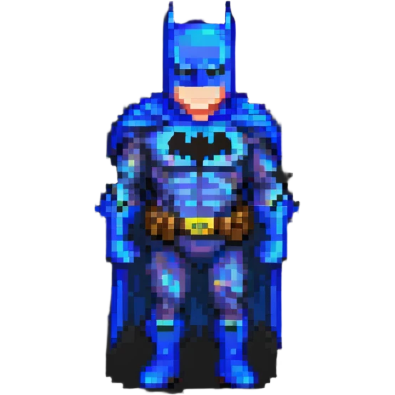 Batman character, pixel art style emoji