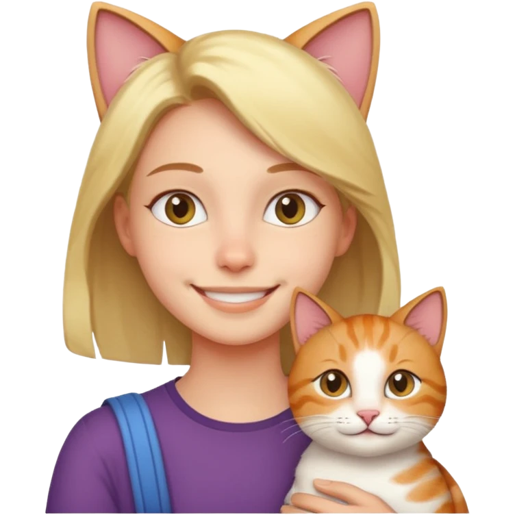 person with cat on their shoulder emoji