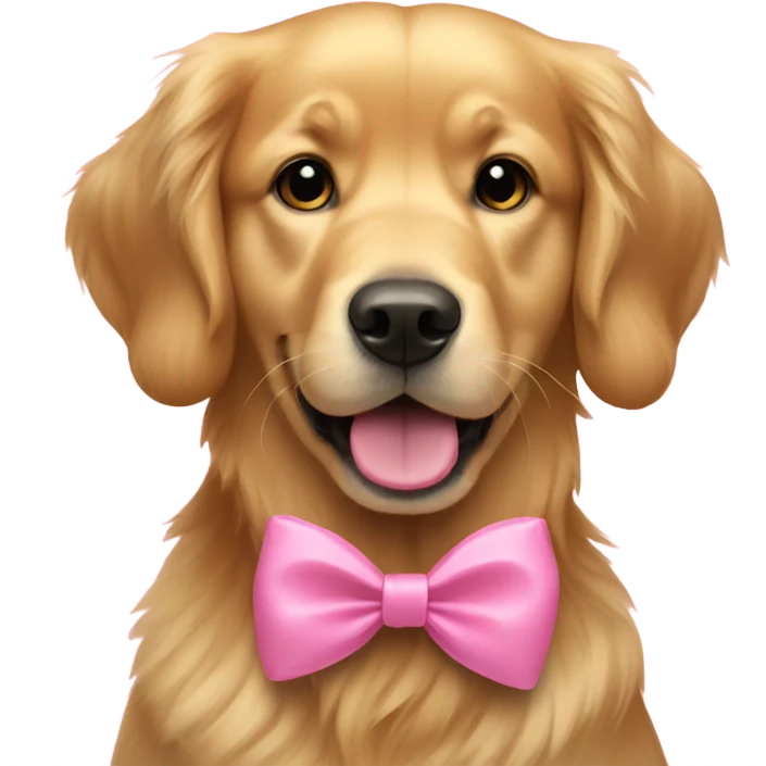 golden retriever pink bow emoji