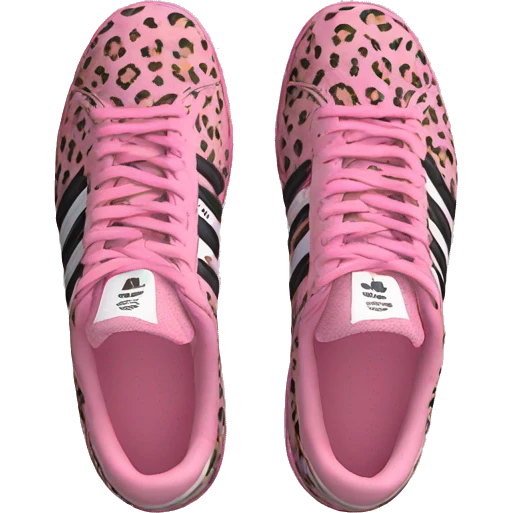 Adidas pink cheetah print shoes emoji