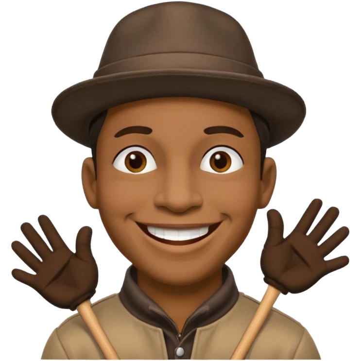 Street Puppet Performer black man emoji