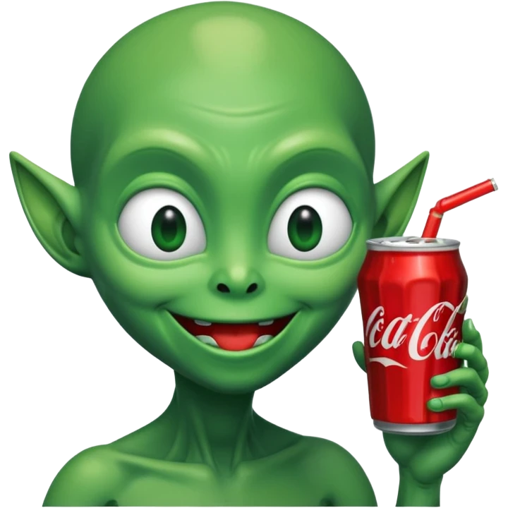 alien drinking coke emoji