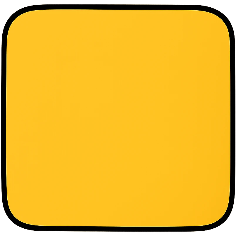 yellow square in Binance brand color, flat-toon style emoji