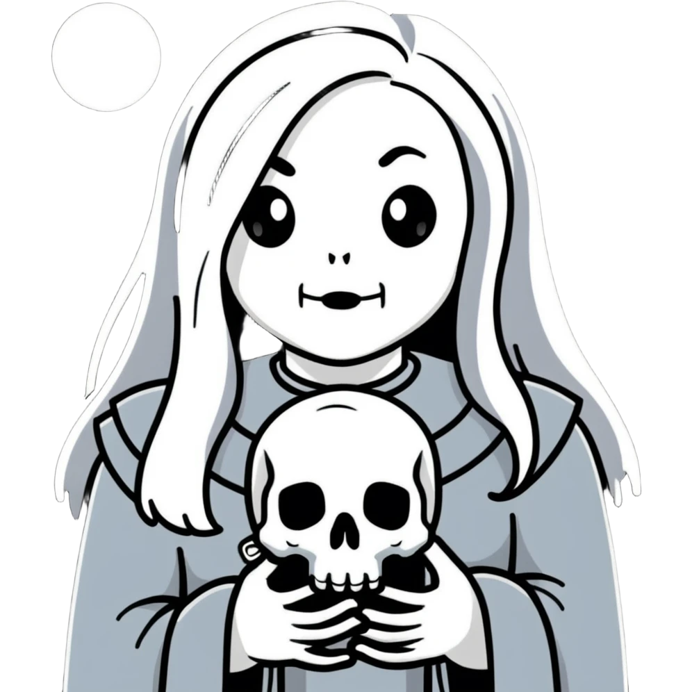black and white ghost like Phoebe Bridgers Punisher album emoji