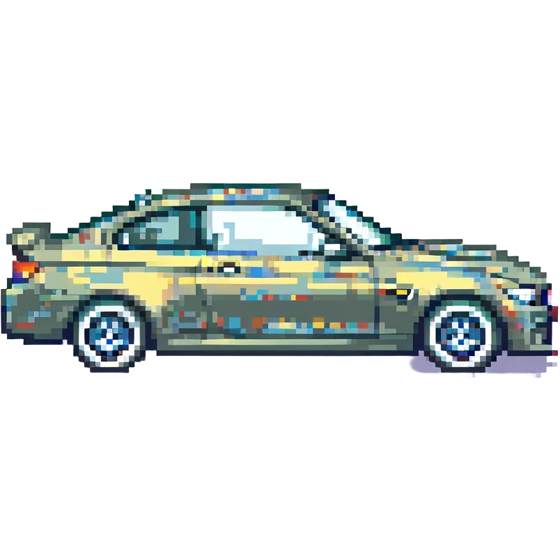 BMW M4, pixel art style, compact, retro, side profile emoji