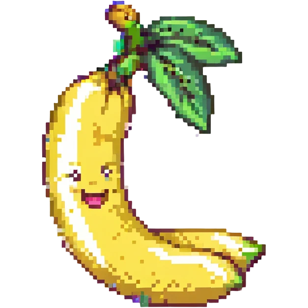 banana with a joyful face emoji