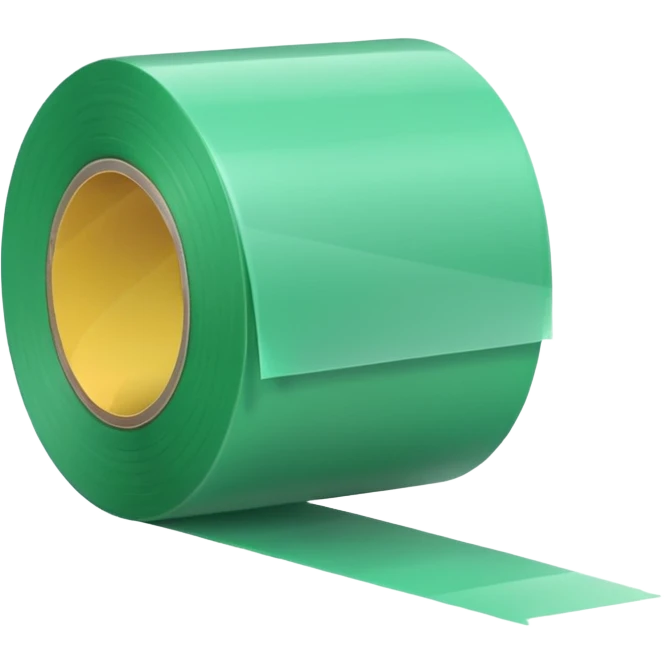 make light Green wide tape rolling on the floor emoji