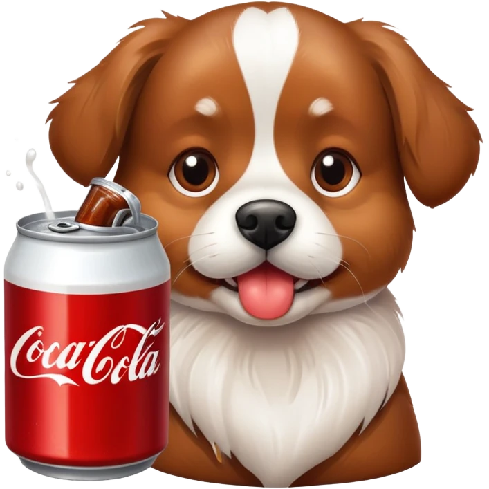 Dog drinking coke emoji